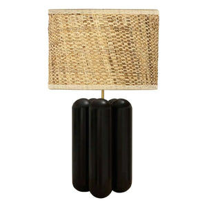 Cosin - Charlotte Rattan Lampshade Table Lamp | Black