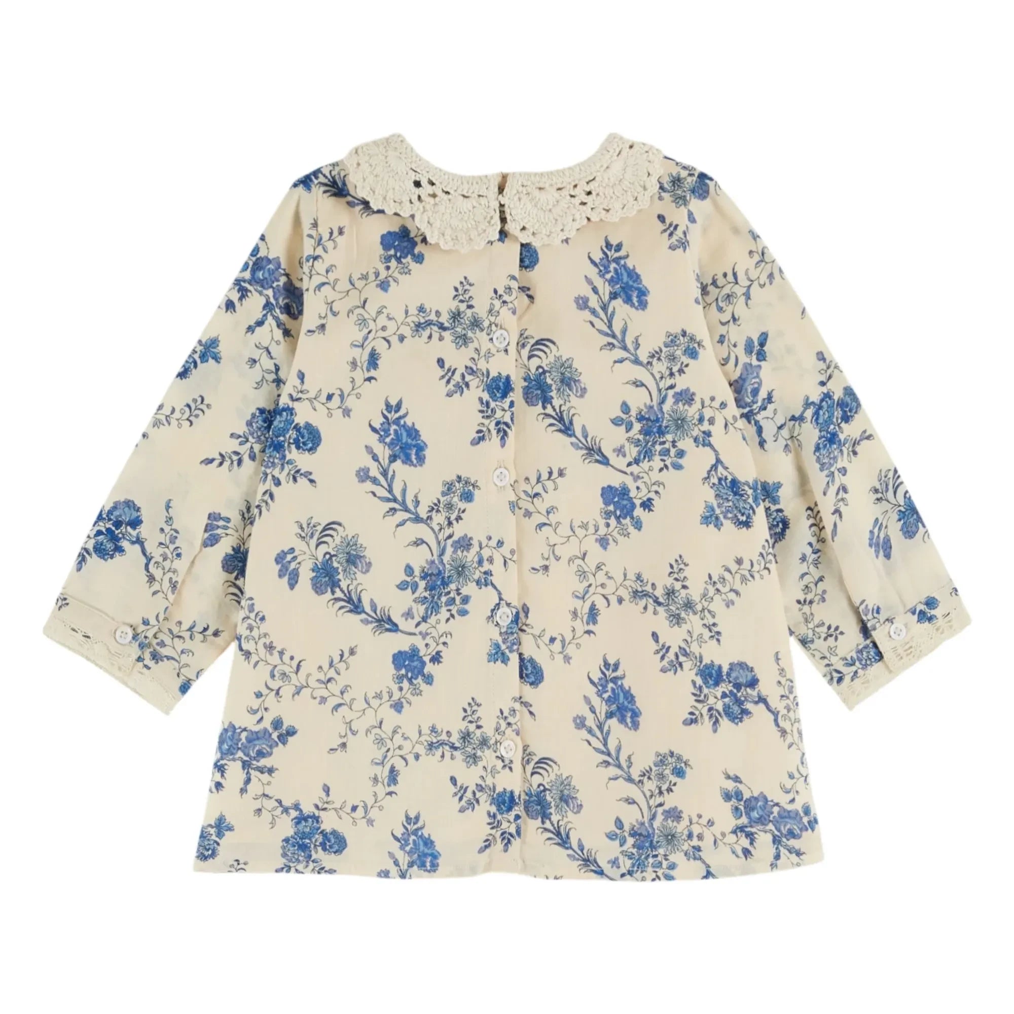 Emile et Ida - Fleurie Häkelkragenkleid | Ecru