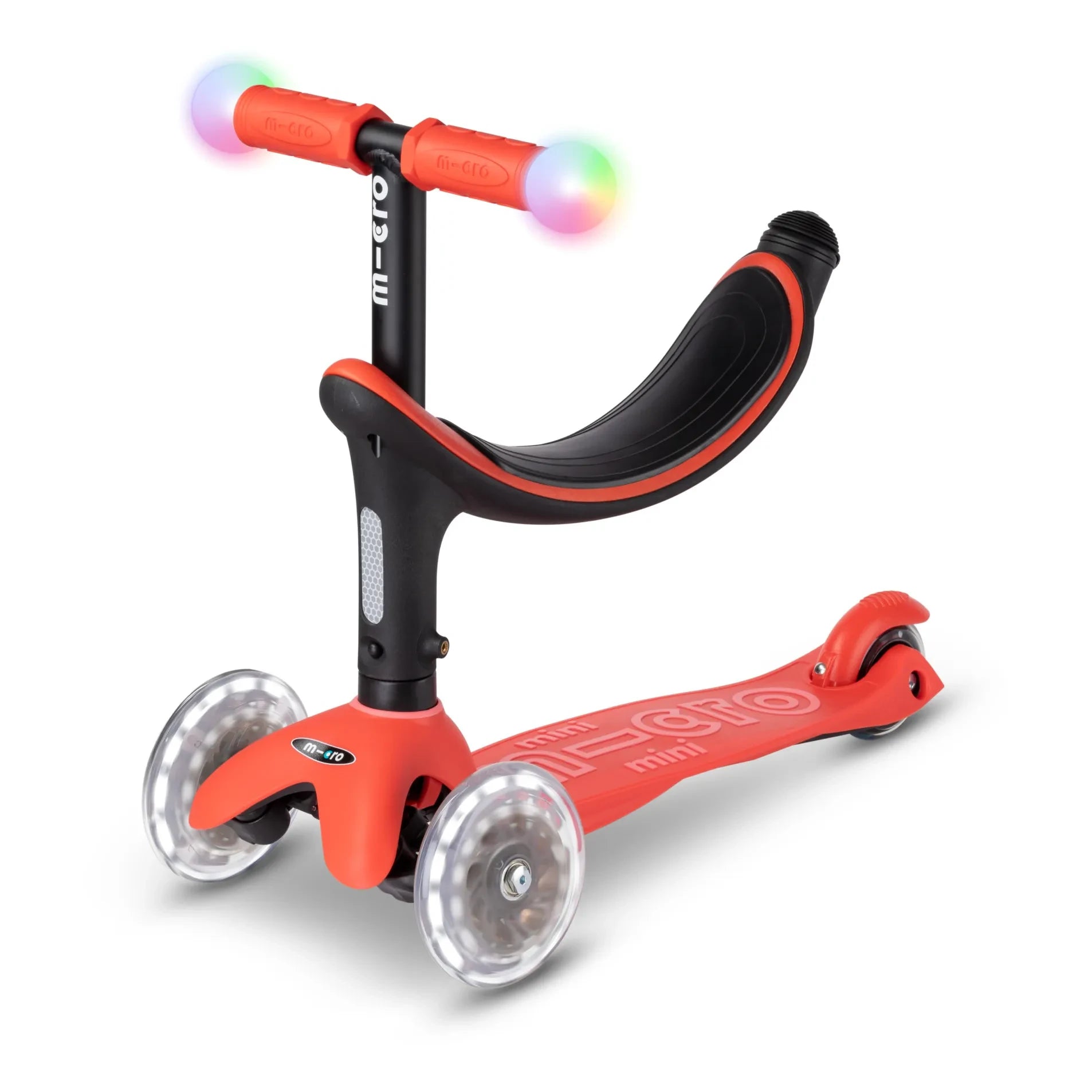 Micro - Mini 3'ü 1 Arada LED Scooter | Kırmızı