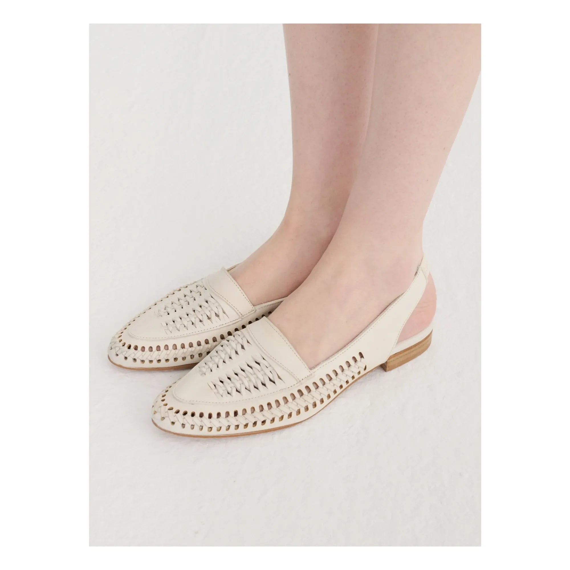 Bobo Choses - Örgü Deri Slingback | Ecru