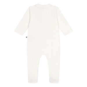 Petit Bateau - Schlafanzug Dors Bien Petit Amour aus Rippenstrick Bio-Baumwolle | Weiß