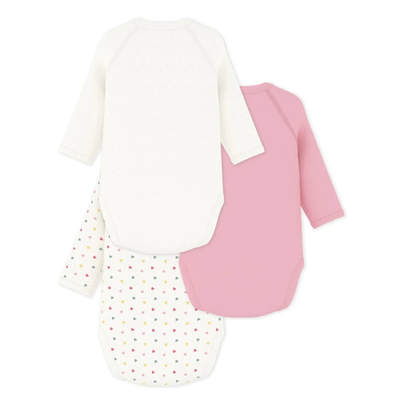 Petit Bateau - 3'lü Mon Trésor Organik Pamuk Çapraz Tulum Seti | Beyaz