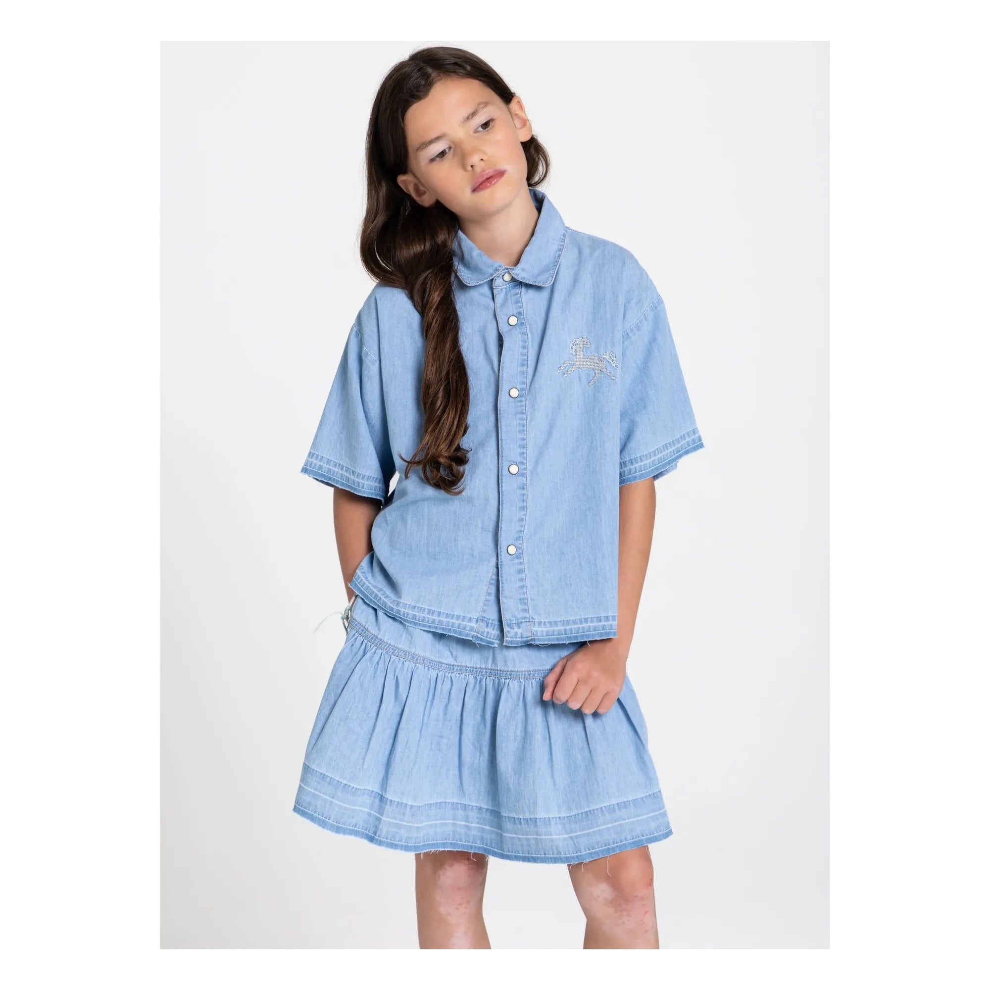 Hundred Pieces - Saskia Jeanshemd | Blau