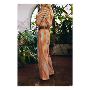 Maria de la Orden - Romeo Gestreifte Baumwollhose | Orange