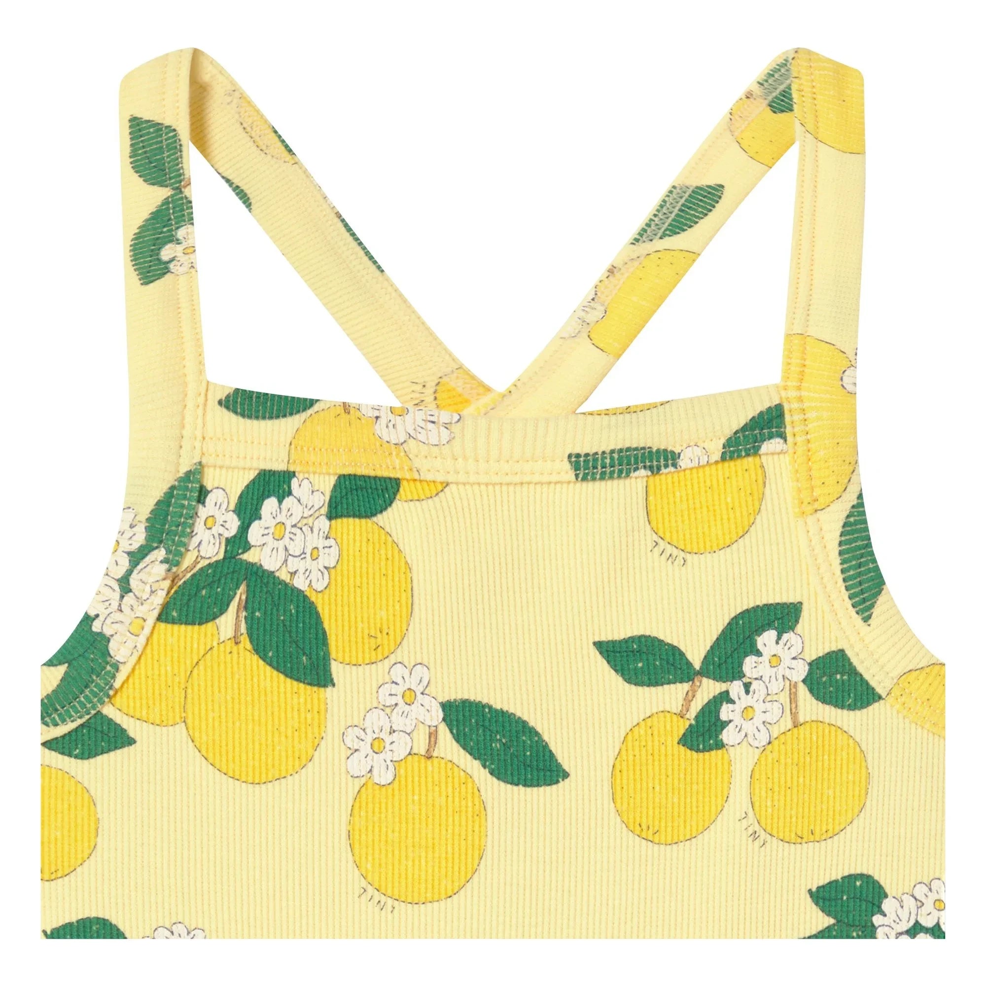 Tinycottons - Orangefarbenes Bio-Baumwollkleid | Blassgelb
