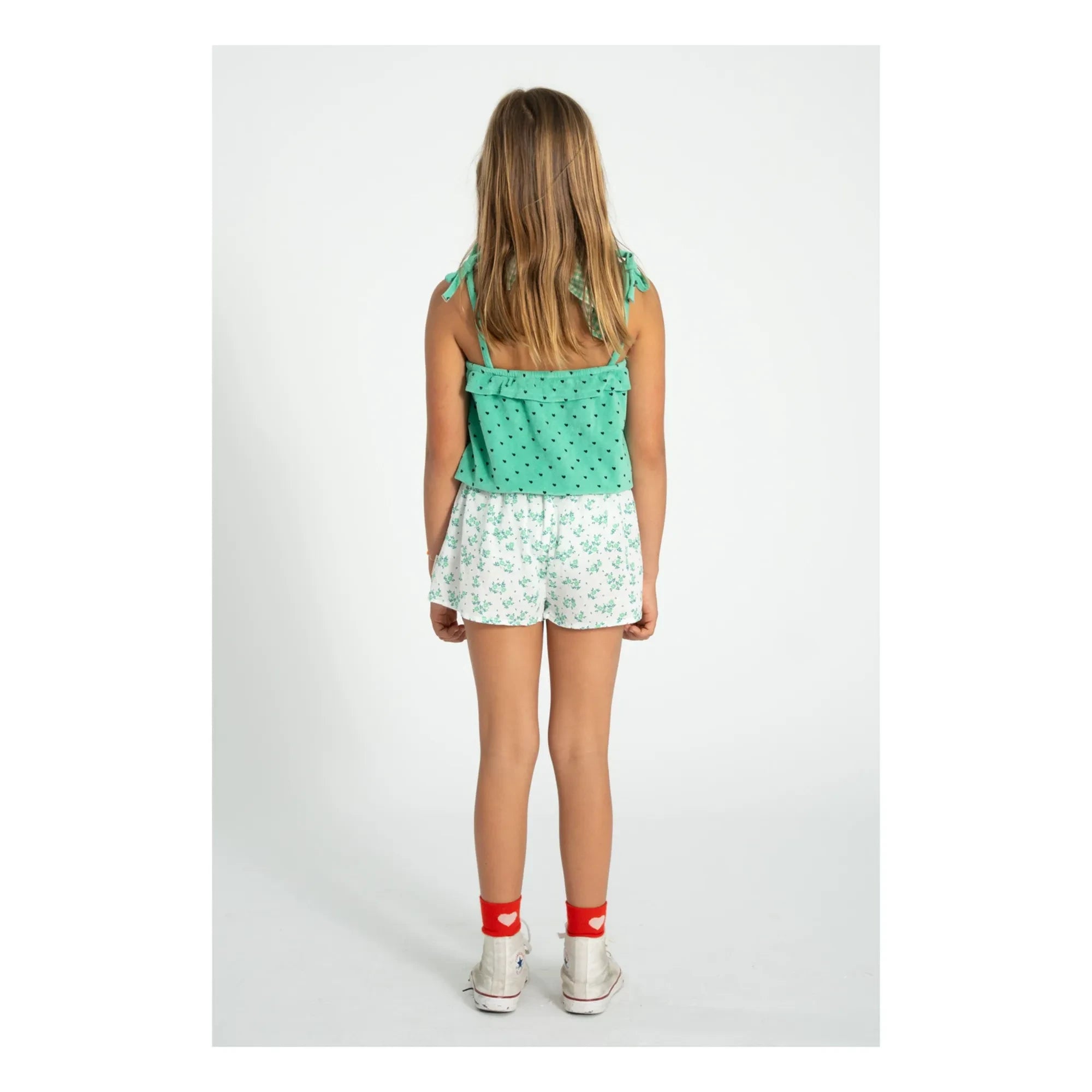 Piupiuchick - Organische Baumwollshorts mit Blumenmuster | Weiß