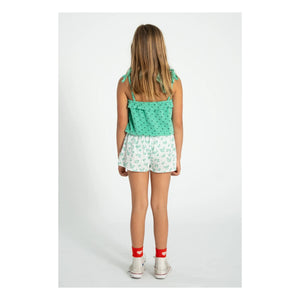 Piupiuchick - Organische Baumwollshorts mit Blumenmuster | Weiß