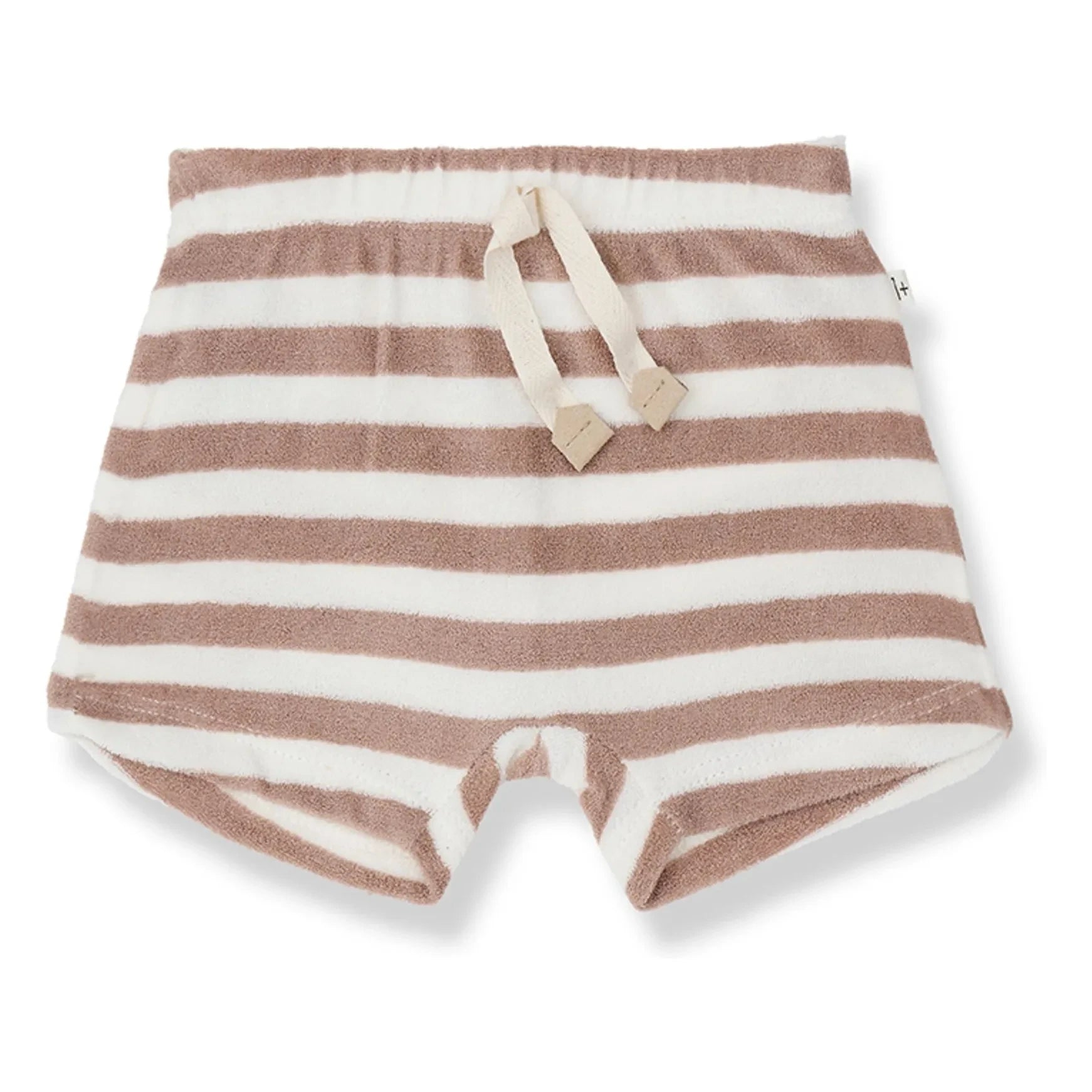 1+ in the family - Feres Gestreifte Frottee Bermuda Shorts | Taupebraun