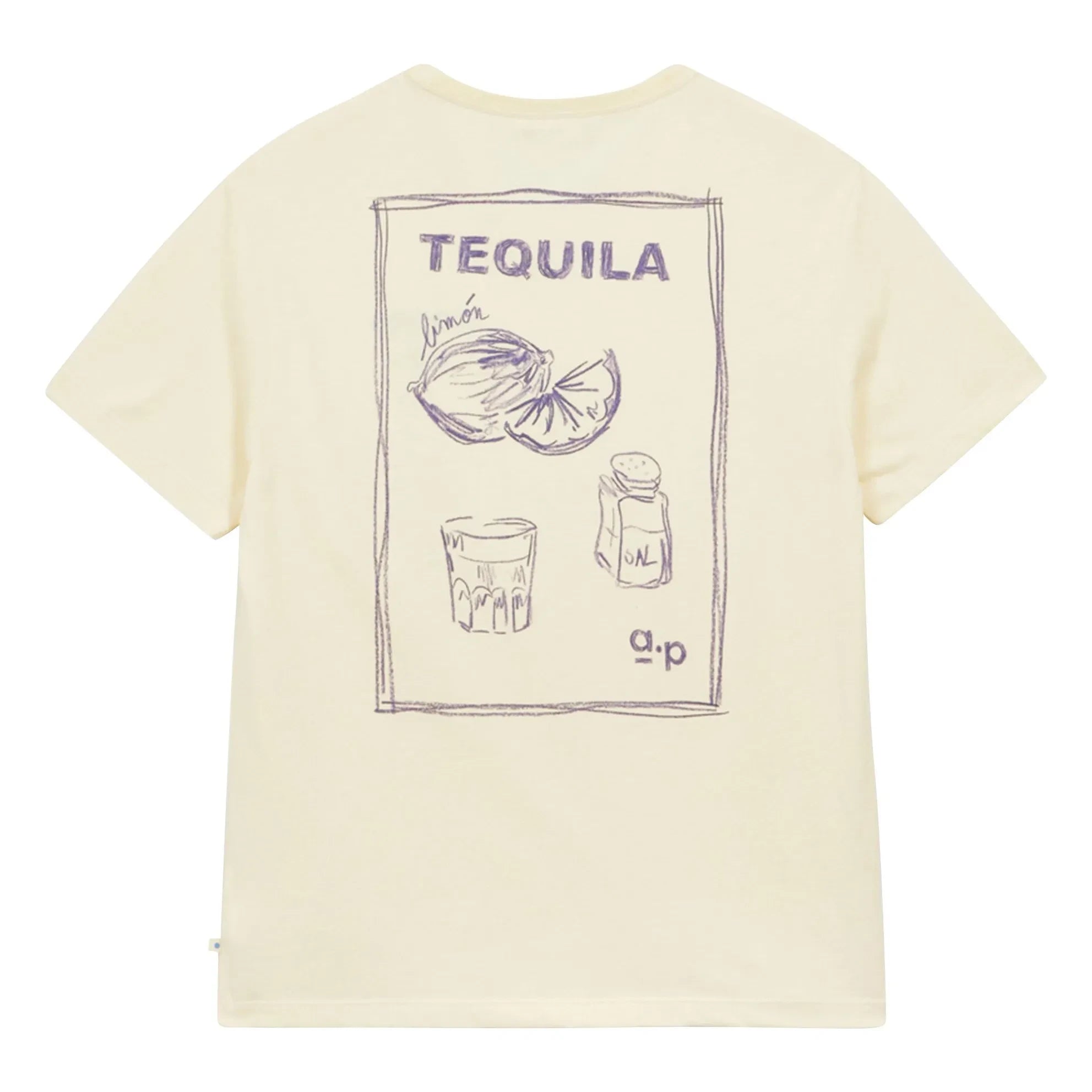 a.p - Tequila organik pamuklu Tişört | Ekru