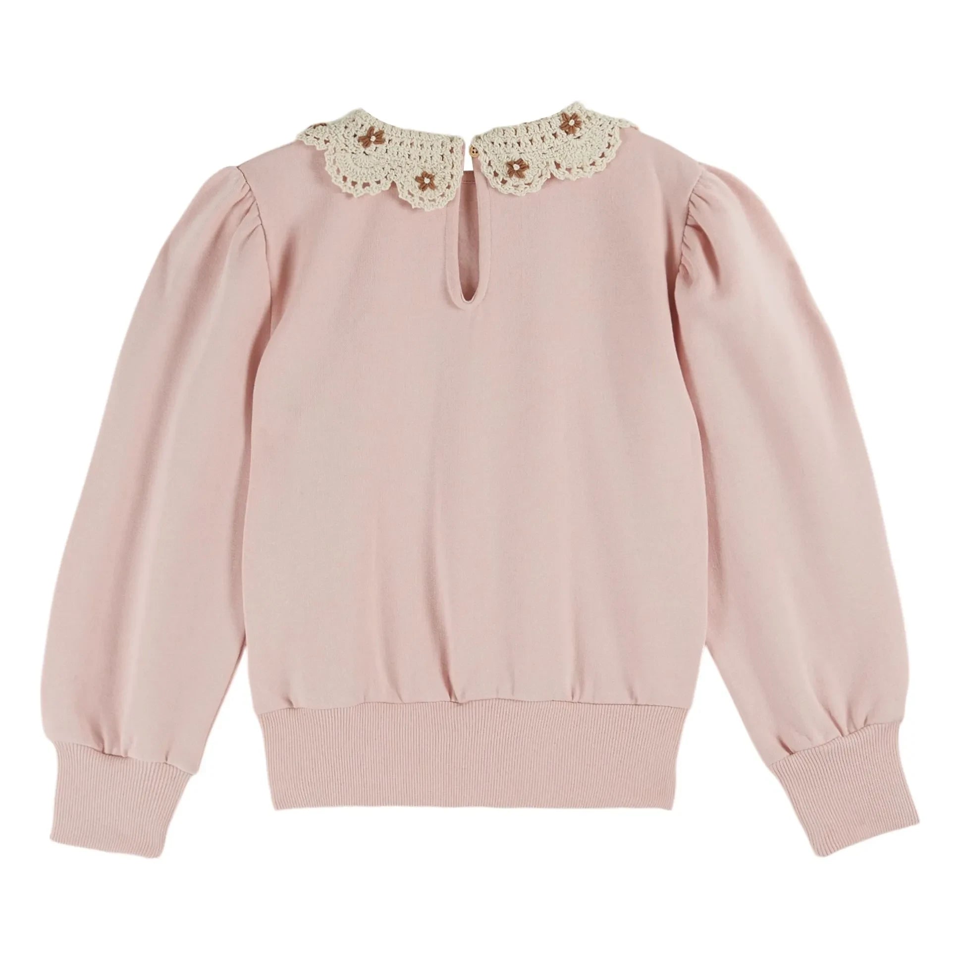 Emile et Ida - Claudine Yaka Sweatshirt Organik Pamuk | Pembe
