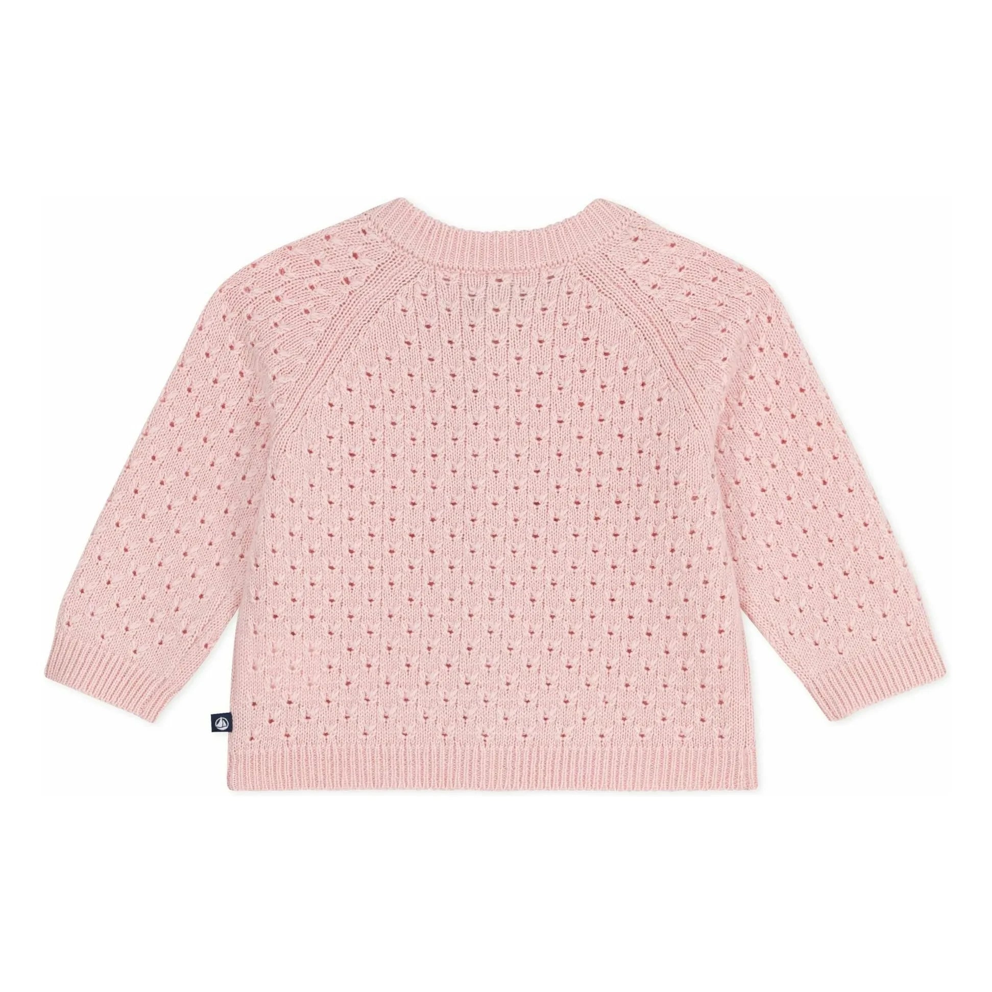 Petit Bateau - Verblasste rosa Wollstrickjacke