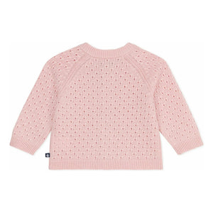 Petit Bateau - Verblasste rosa Wollstrickjacke