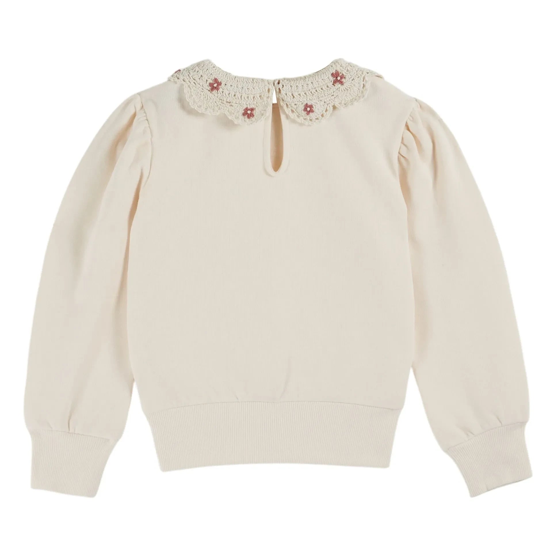 Emile et Ida - Claudine Yaka Sweatshirt Organik Pamuk | Krem
