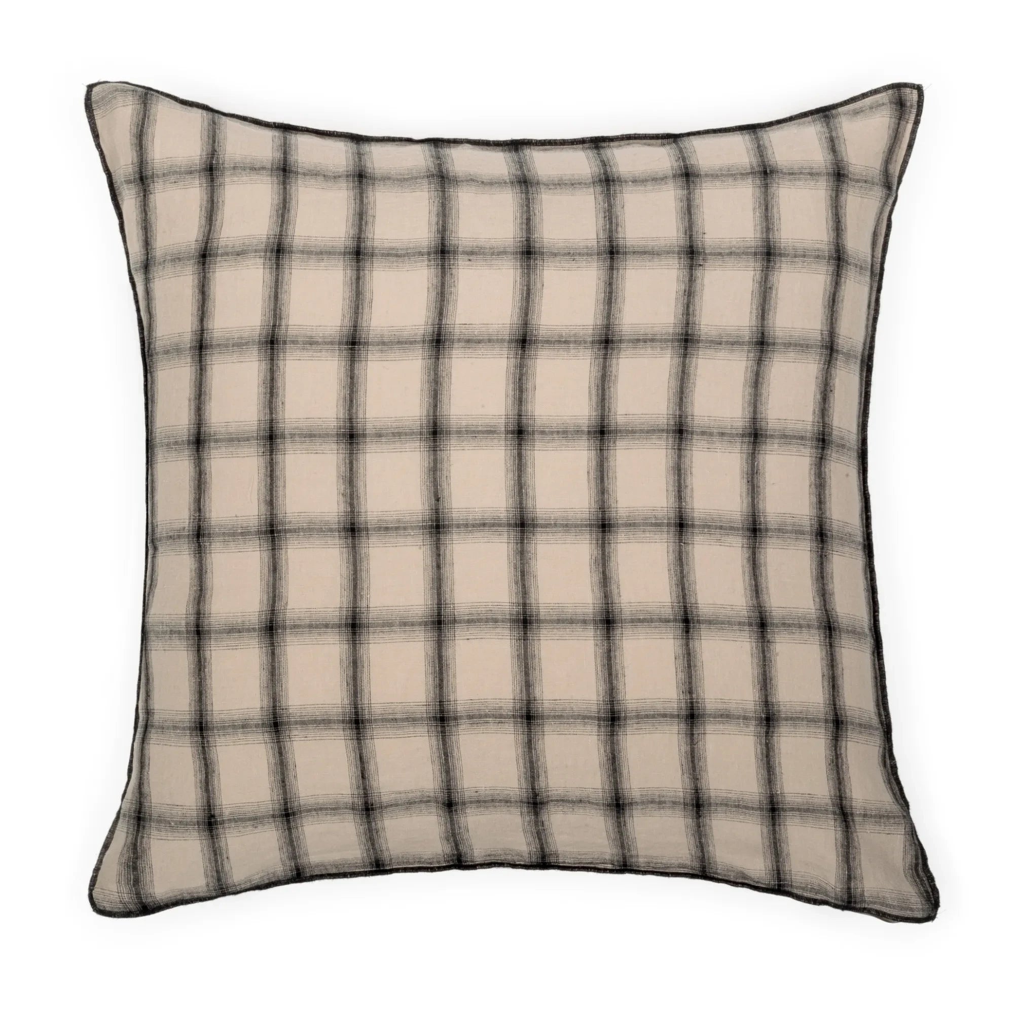 Le Monde Sauvage - Highlands Gewaschener Leinenkissenbezug | Beige Rosa