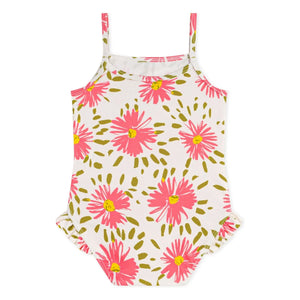 Petit Bateau - Floral Print Baby Swimsuit | White