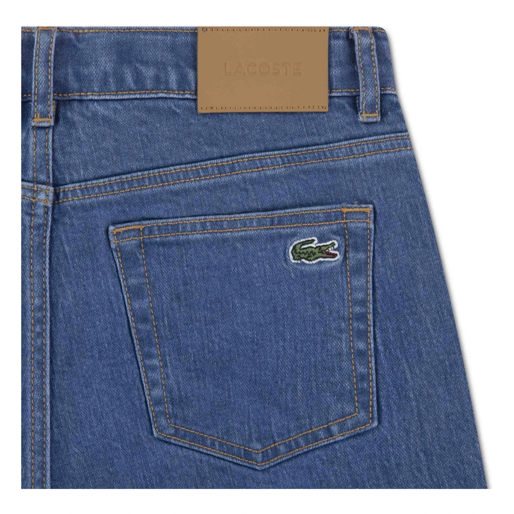 Lacoste – Bestickte Logo-Jeansshorts | Hellblau