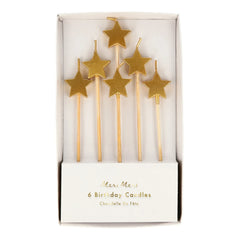 Meri Meri - Star Candles - 6'lı Set | Gold