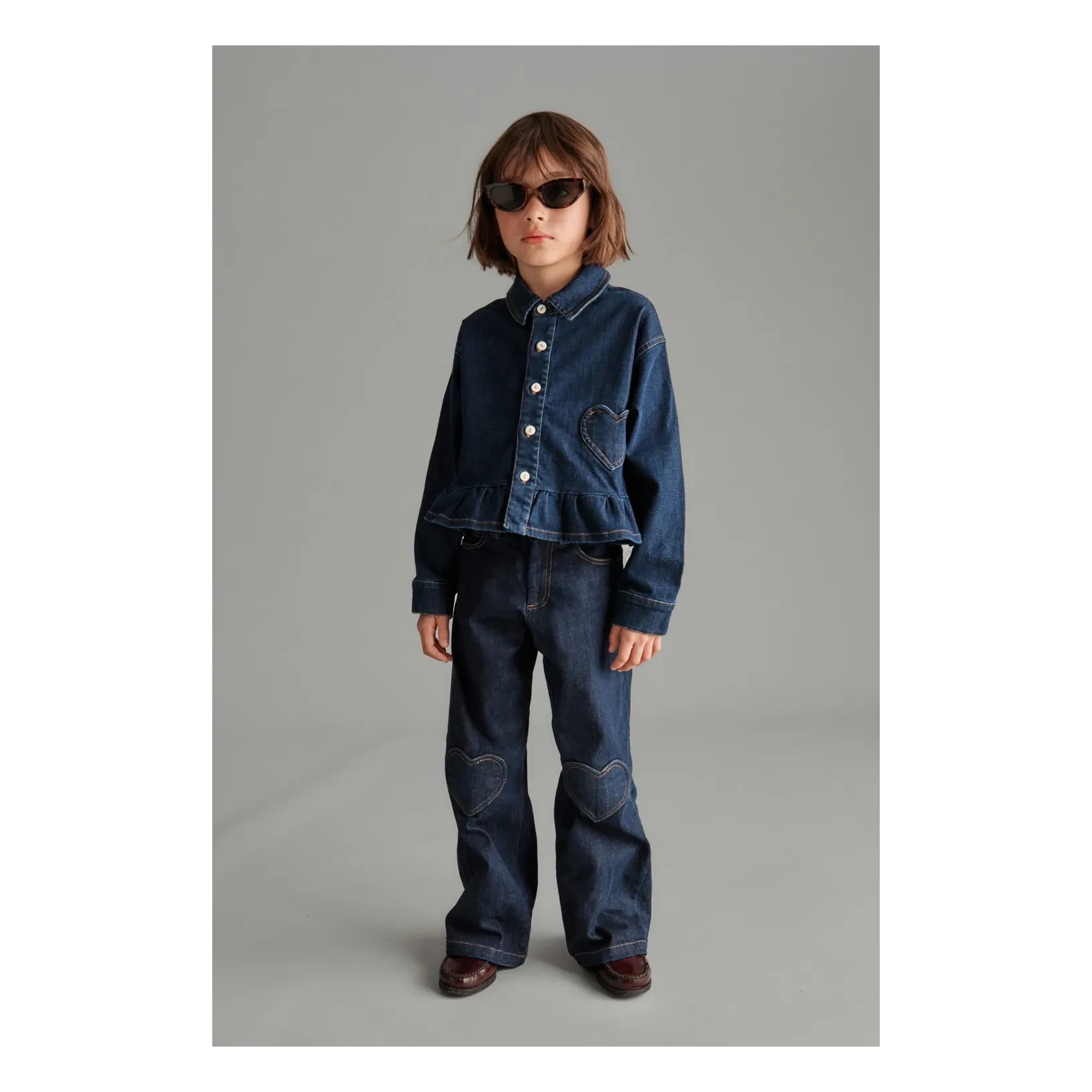 Mipounet - Love Denim Gömlek | Koyu Mavi