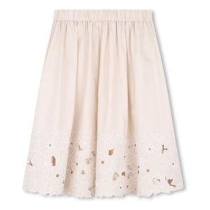 Chloé - Organic cotton embroidered skirt | Light Pink