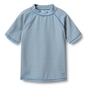 Wheat - Jackie Striped UV Resistant Swim T-Shirt Recycled Fibers | Light Blue