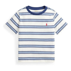 Ralph Lauren – Gestreiftes Logo-T-Shirt | Blau