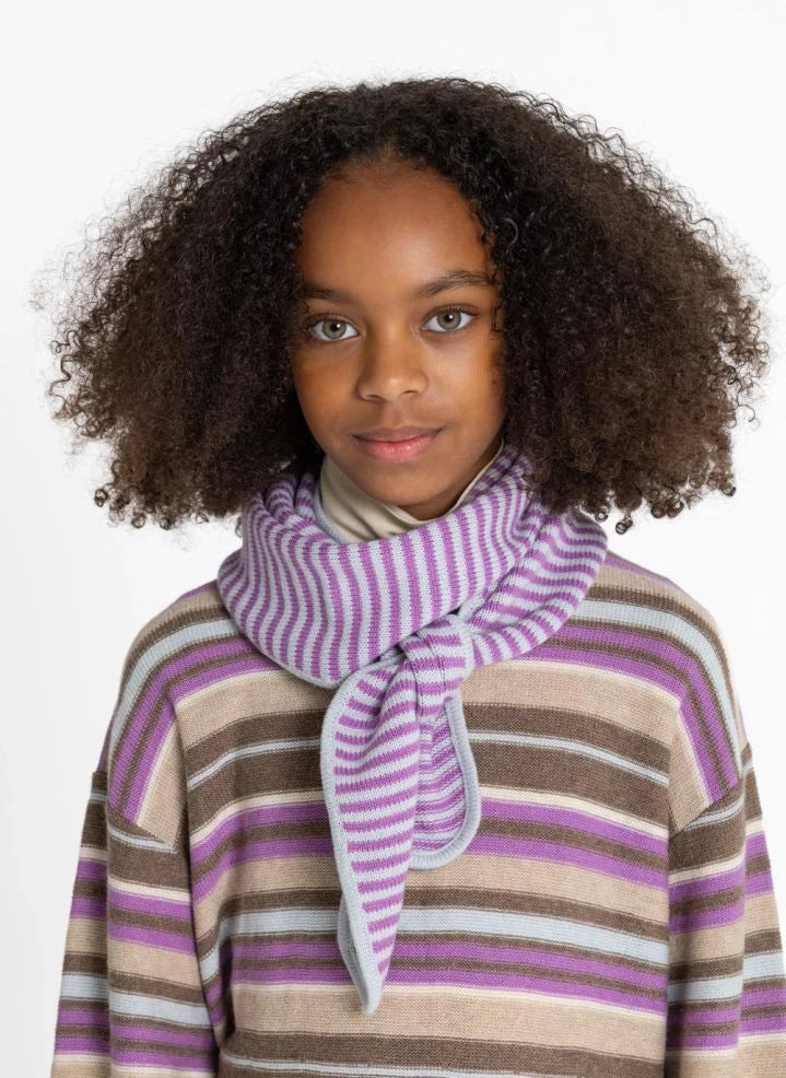 Smallable Kid - Ninon Striped Wool Scarf | Blue