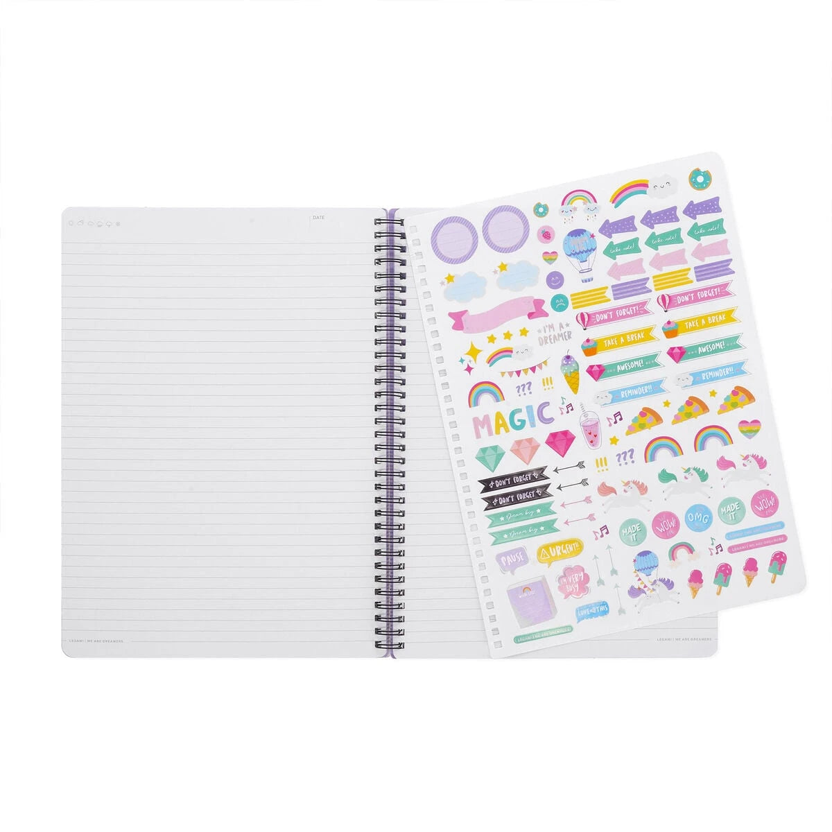 Legami - A4 liniertes Notizbuch mit illustriertem Hardcover - Einhorn - spiralgebunden