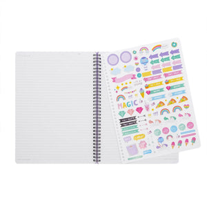 Legami - A4 liniertes Notizbuch mit illustriertem Hardcover - Einhorn - spiralgebunden