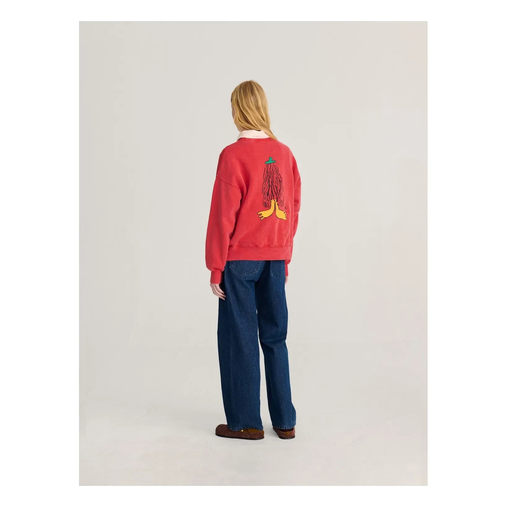 Bobo Choses - Hidden Monster organik pamuklu sweatshirt | Kırmızı