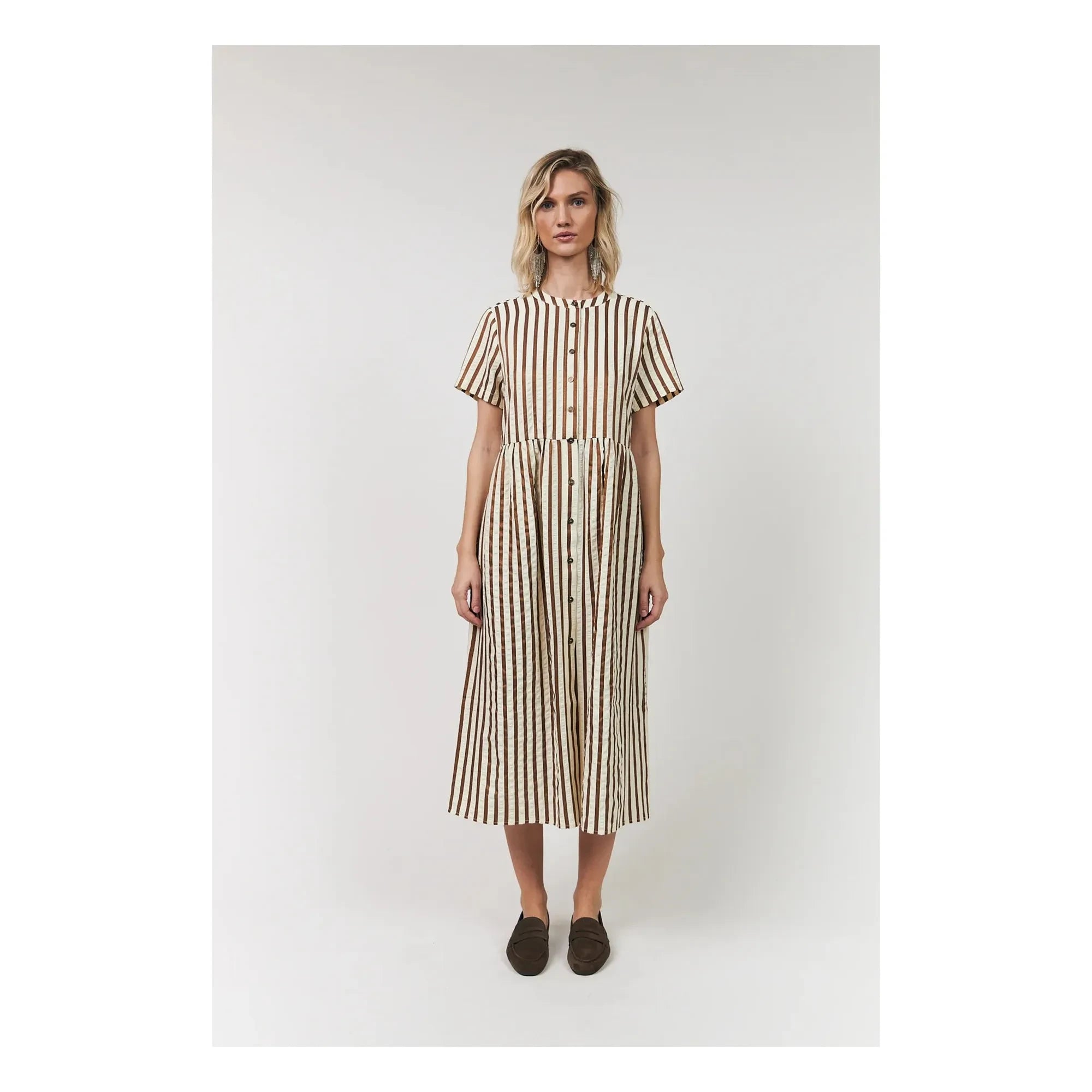 Lollys Laundry - Aliya Baumwollkleid | Mokka