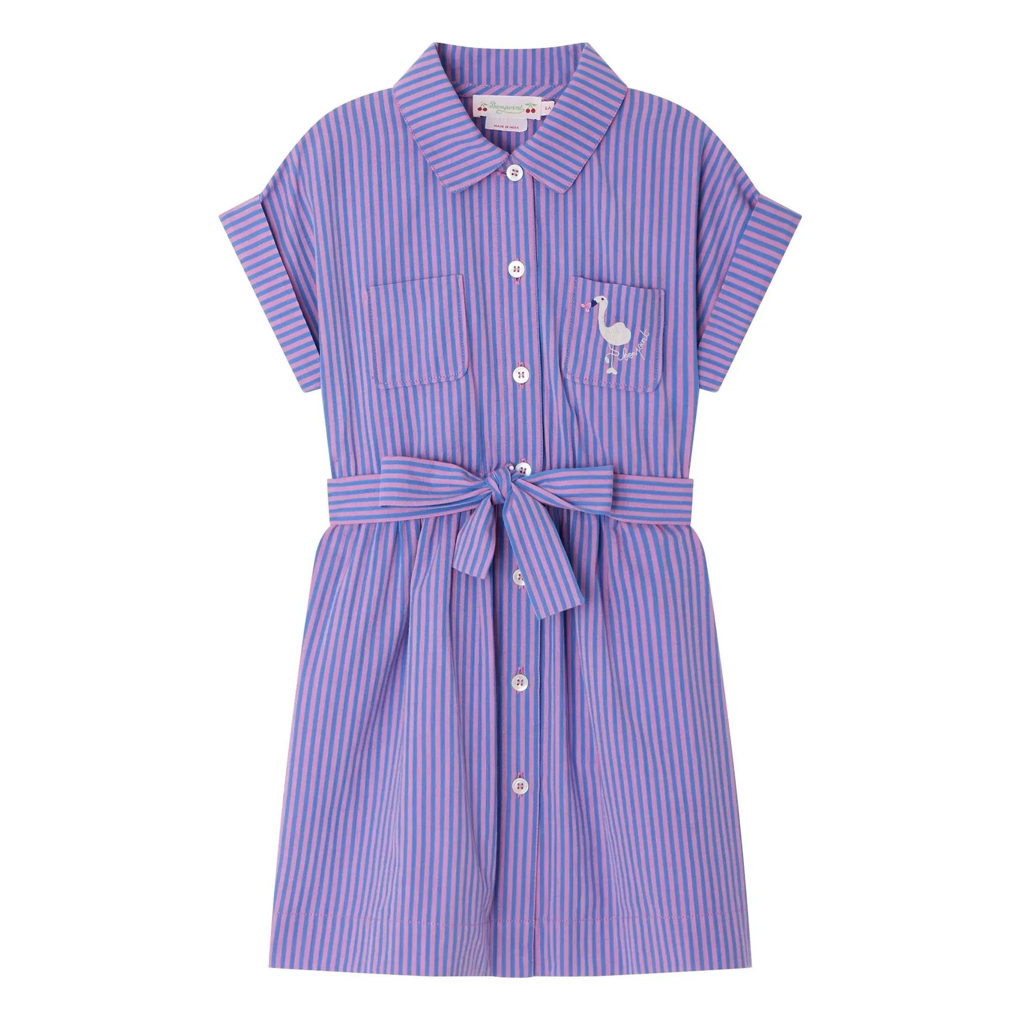 Bonpoint - Gisèle Striped Organic Cotton Dress | Mauve