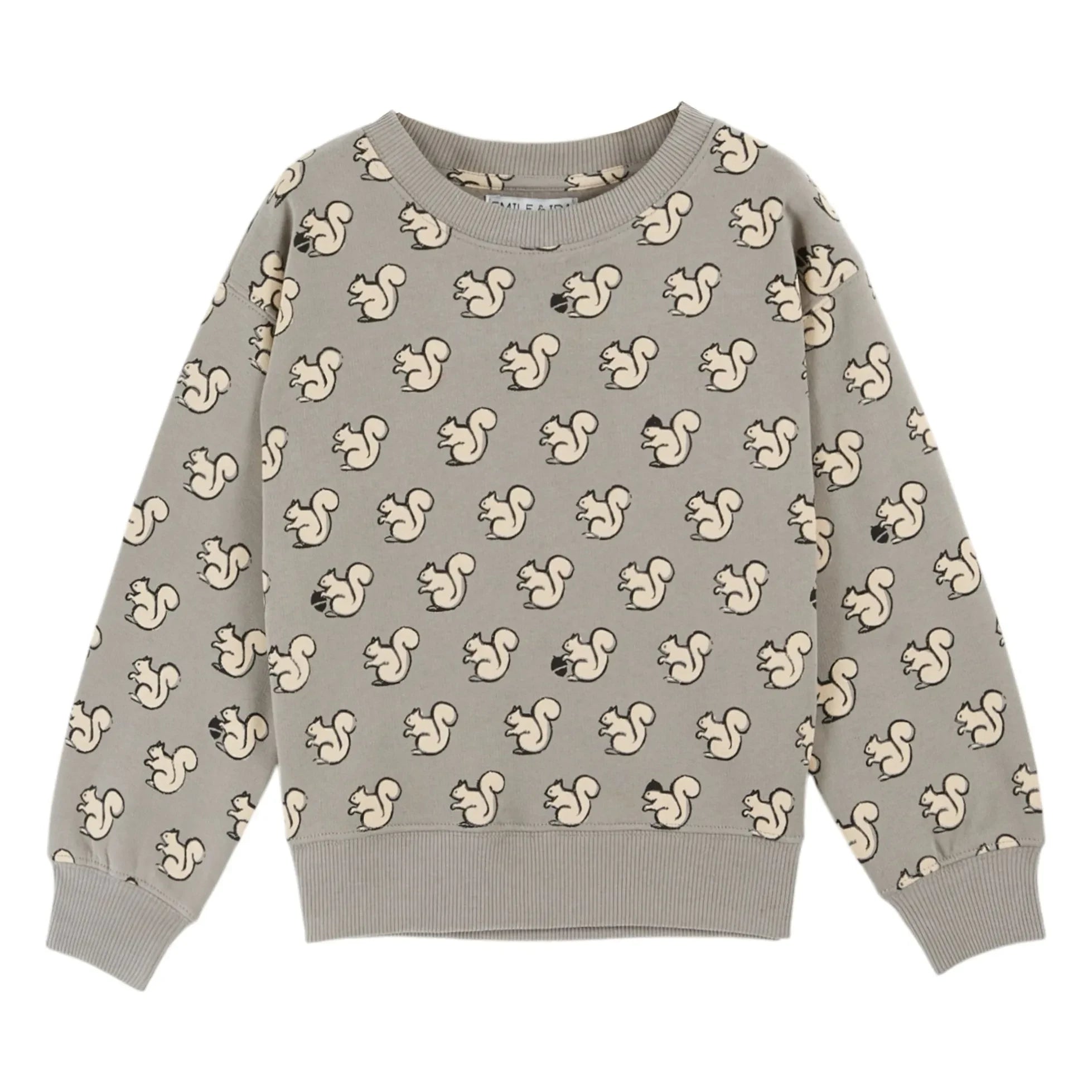 Emile et Ida - Squirrels Organic Cotton Sweatshirt | Gray