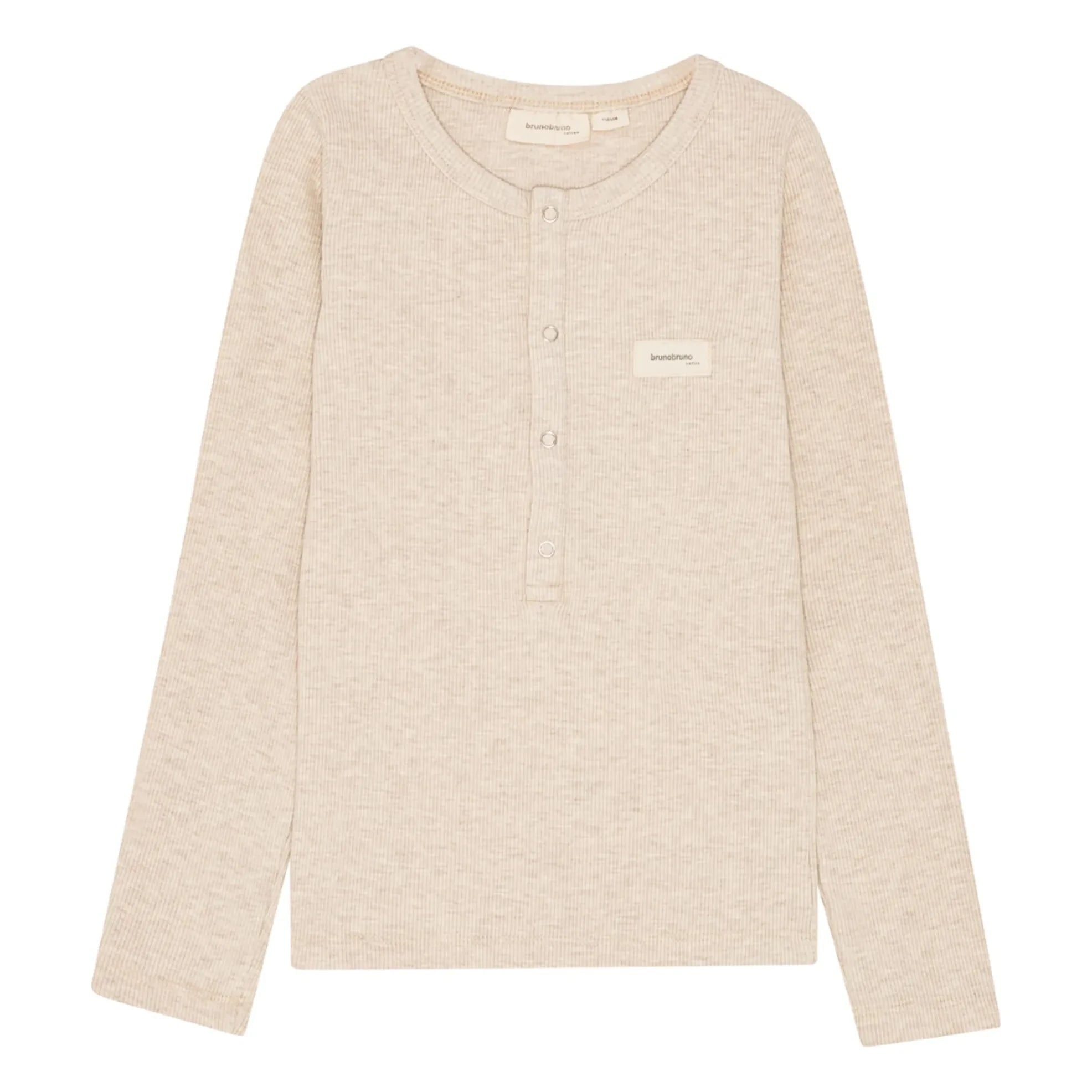 brunobruno nation - Leo Ribbed Button-Down T-shirt Organic cotton | Off-white