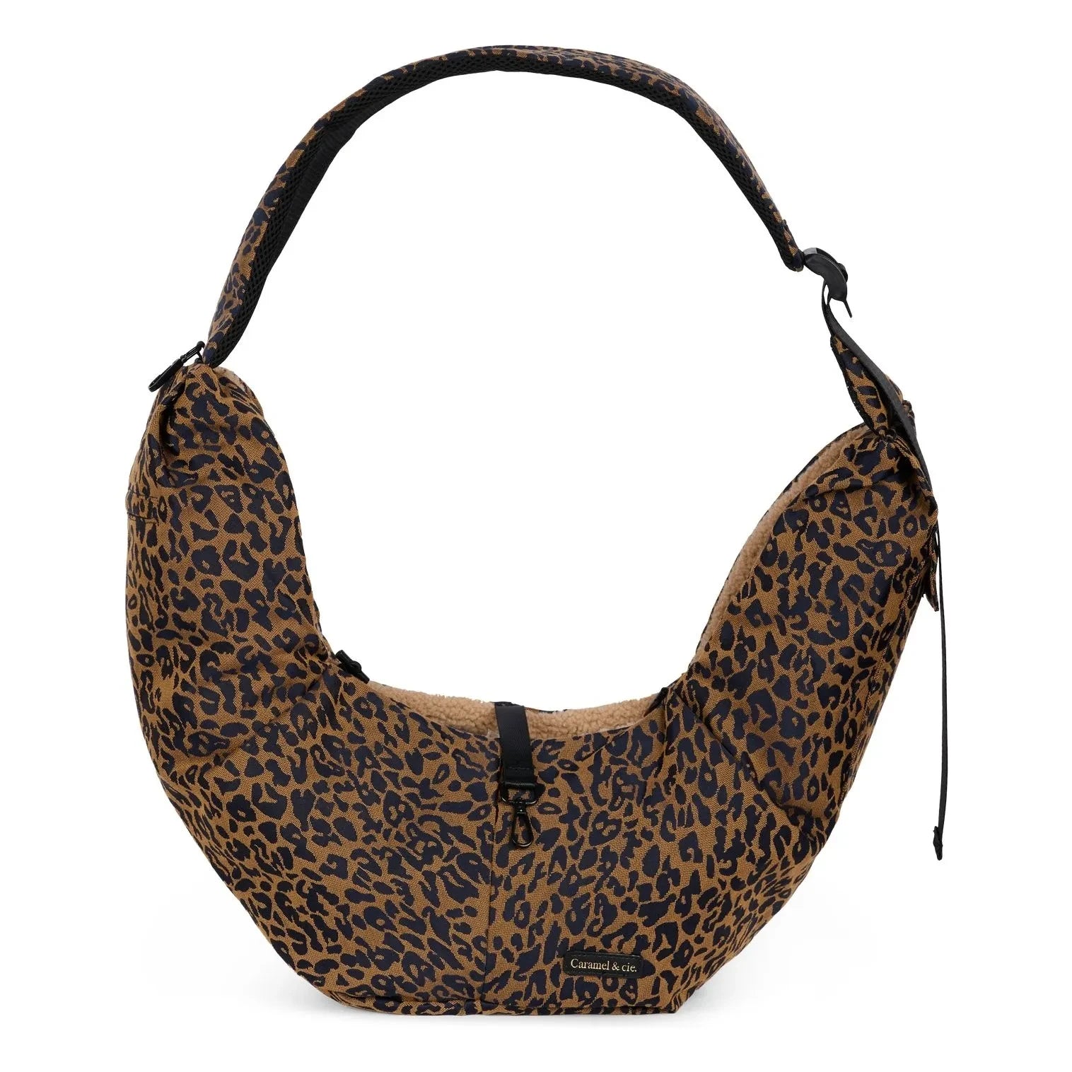 Caramel & Cie - Leopar Köpek Desenli Promenade Cross Body Çanta | Kahverengi