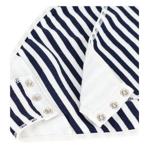 Petit Bateau – Gestreifter Body aus Bio-Baumwollripp | Marineblau