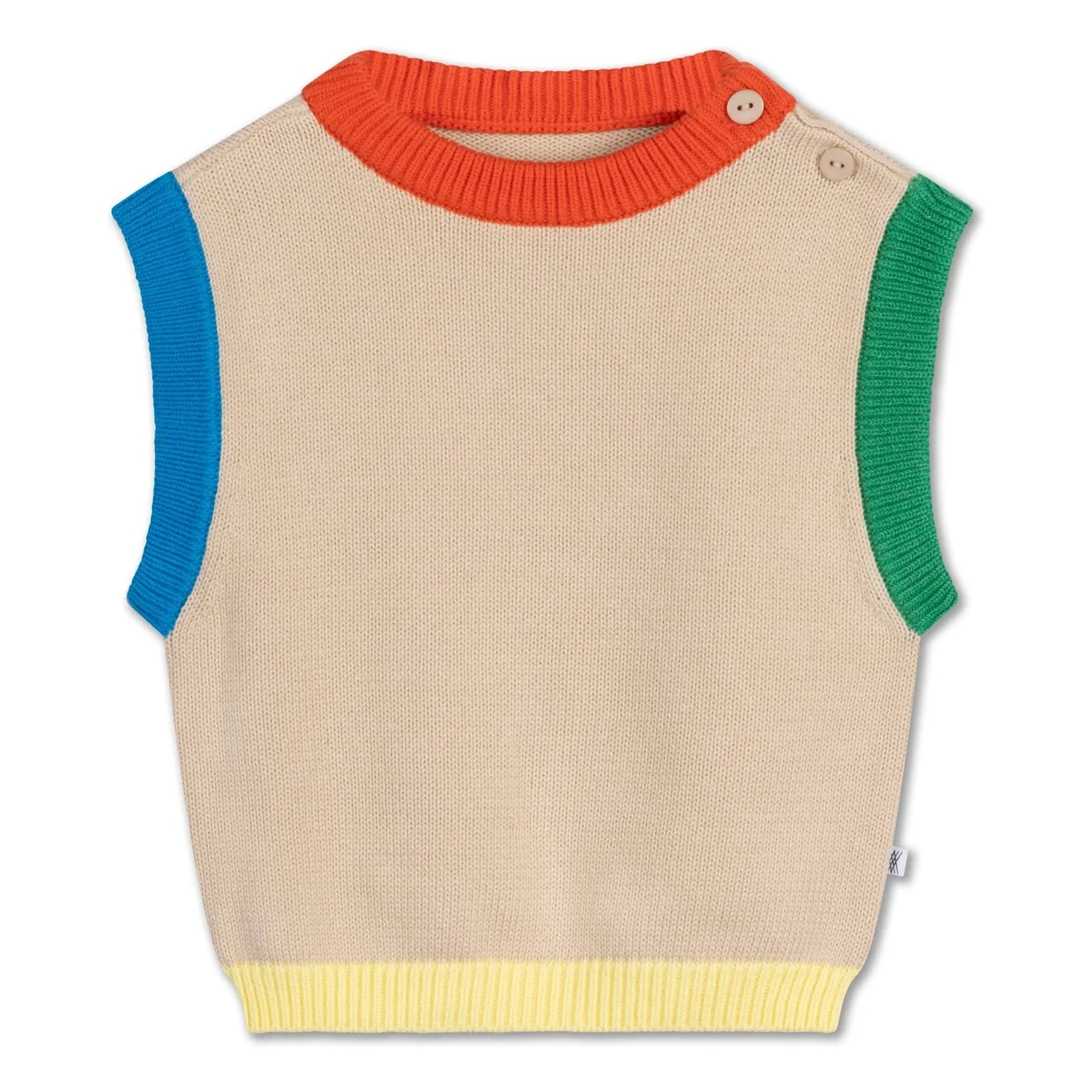 Repose AMS - Ärmelloser Strickpullover mit Farbblock | Beige