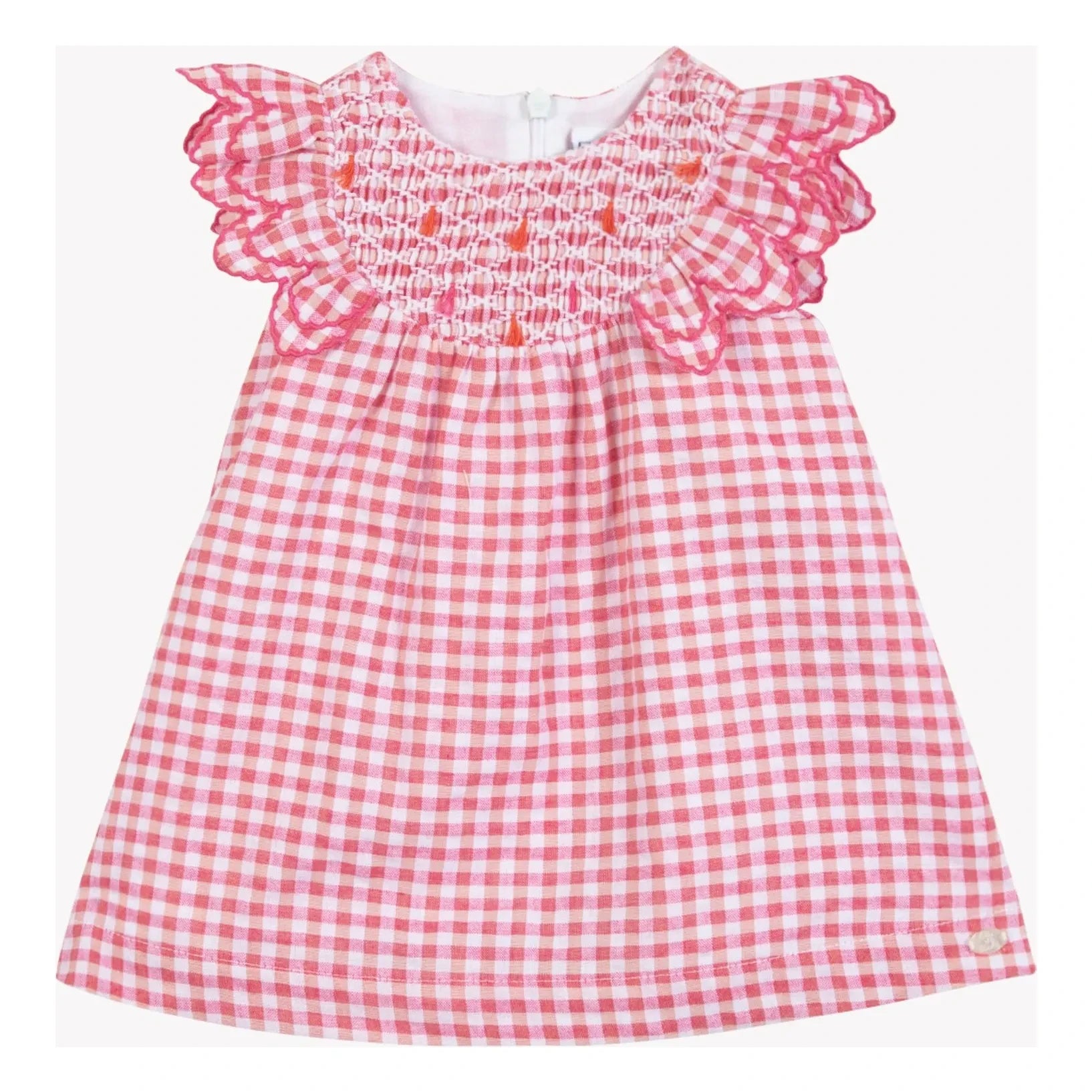 Tartine et Chocolat - Gestreiftes Kleid mit Gipiüre | Rosa