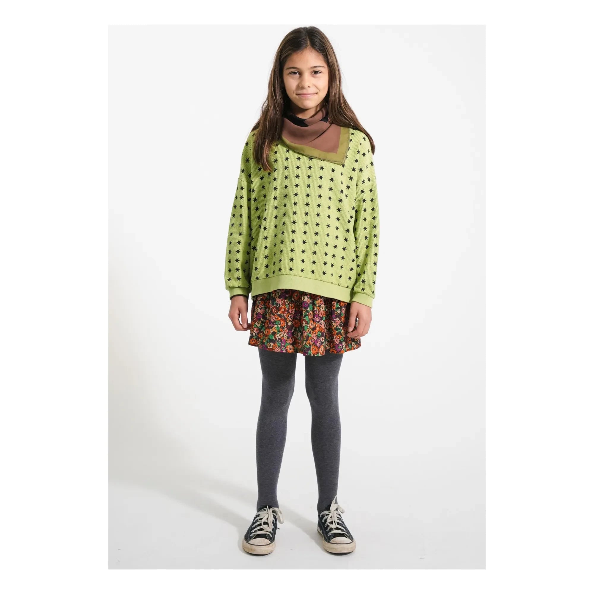 Piupiuchick - Stern-Sweatshirt aus Bio-Baumwolle mit Kordelzug | Grün