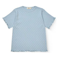 Copenhagen Colors - Pointelle Organic Cotton T-Shirt | Light Blue
