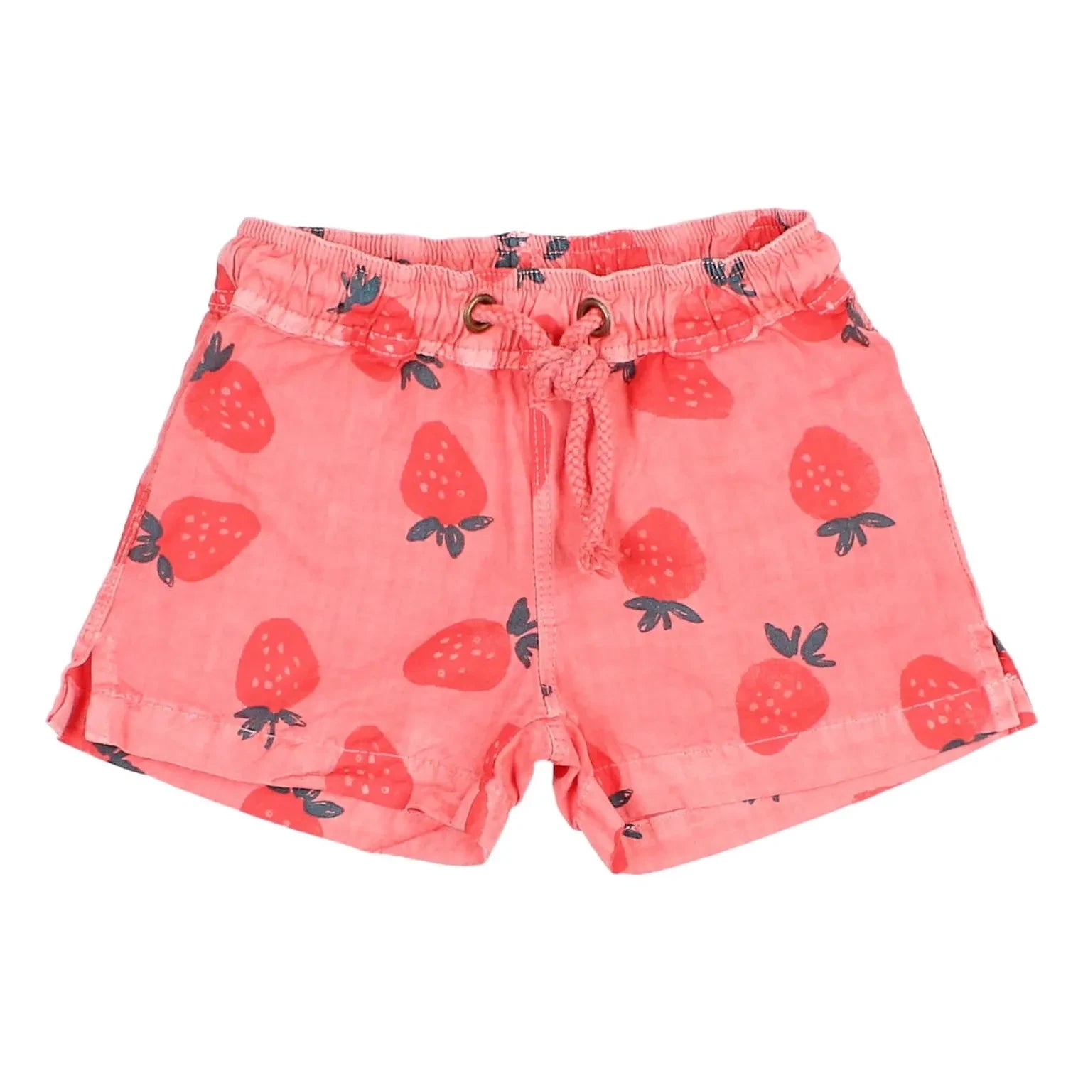 Búho - Erdbeere Bio-Baumwoll-Baby-Badeshorts | Hellrot