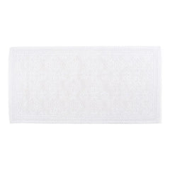 Haomy - Embossed Patterned Cotton Bath Mat 55x110cm | White