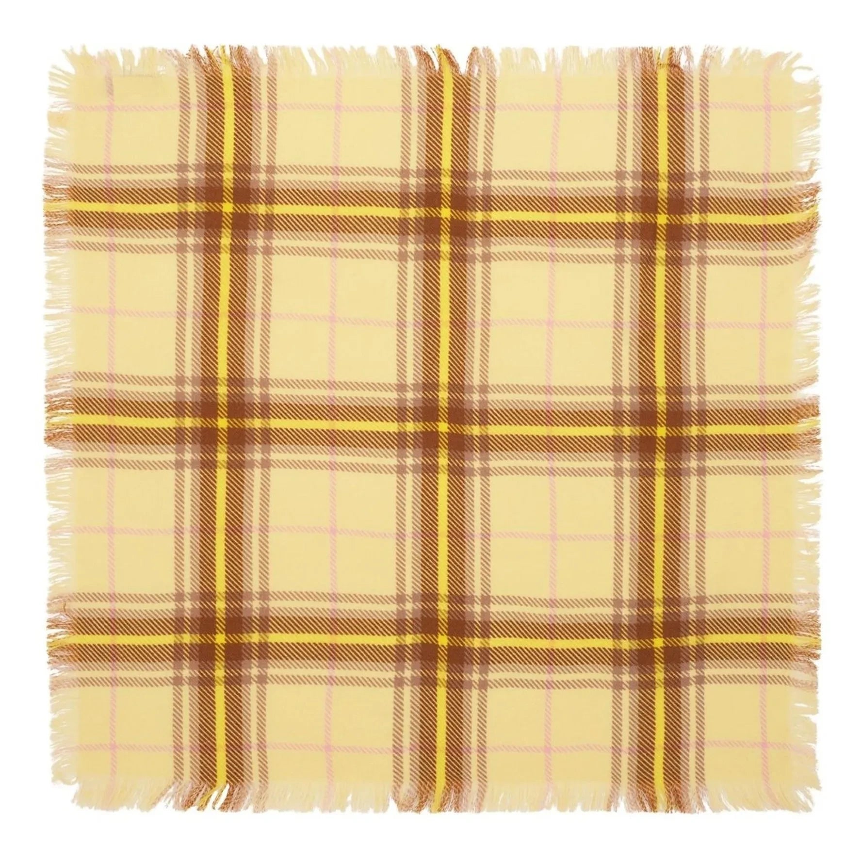 Bompard - Mini Kare Tartan Kaşmir Atkı | Limon sarısı