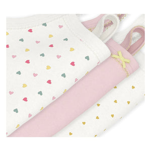 Petit Bateau - 3'lü Organik Pamuk Kalp Askılı Body Seti | Beyaz