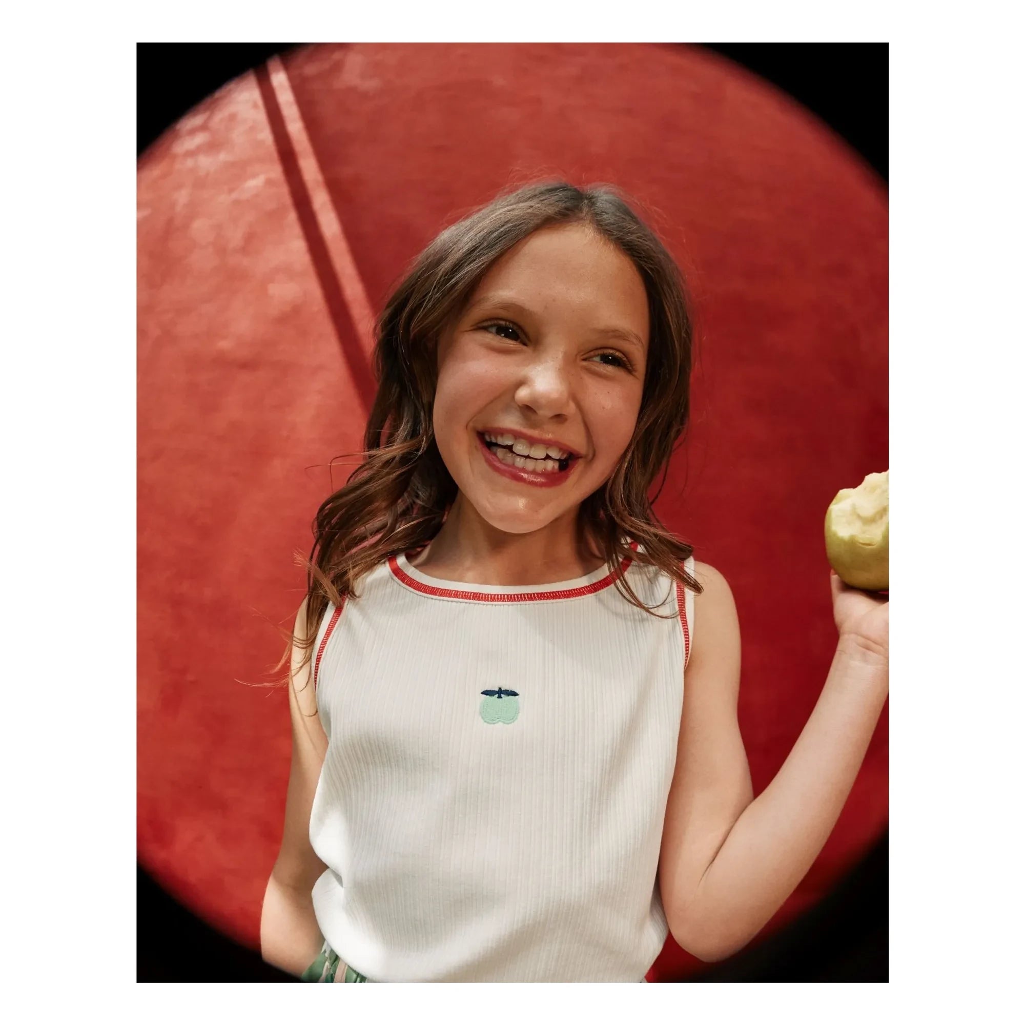 Goldie + Ace - Geripptes Trägerhemdchen Apple | Elfenbein