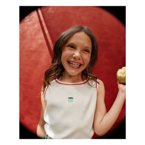 Goldie + Ace - Geripptes Trägerhemdchen Apple | Elfenbein
