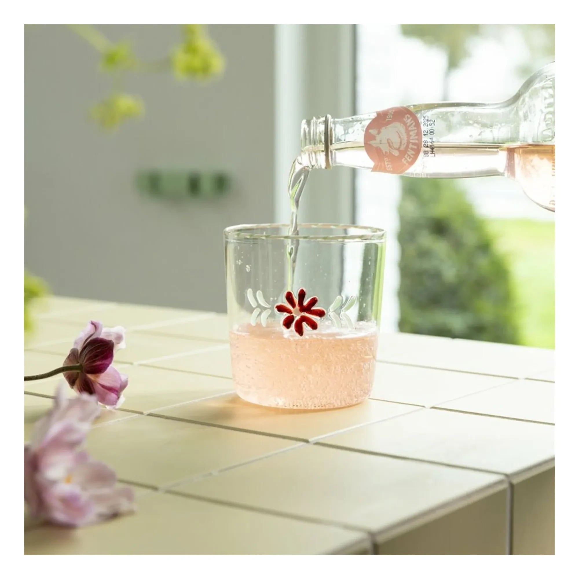 &Klevering - Flora Bardaklar - 2'li Set | Kırmızı
