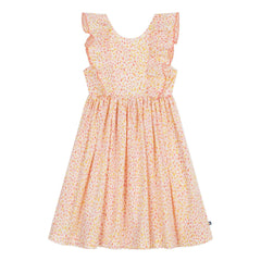 Petit Bateau – Geringeltes Kleid aus Bio-Baumwollpopeline | Koralle