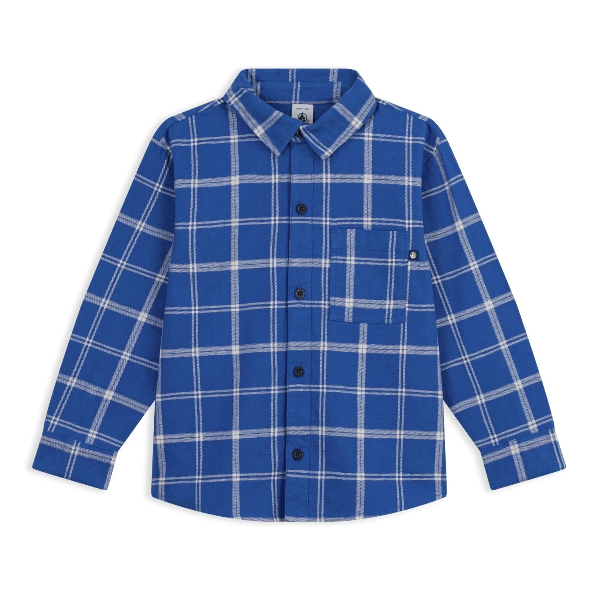 Petit Bateau - Organik Pamuklu Ekoseli Gömlek | Mavi