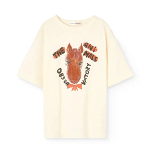 The Animals Observatory - Collie Horse Organic Cotton T-shirt | Ecru