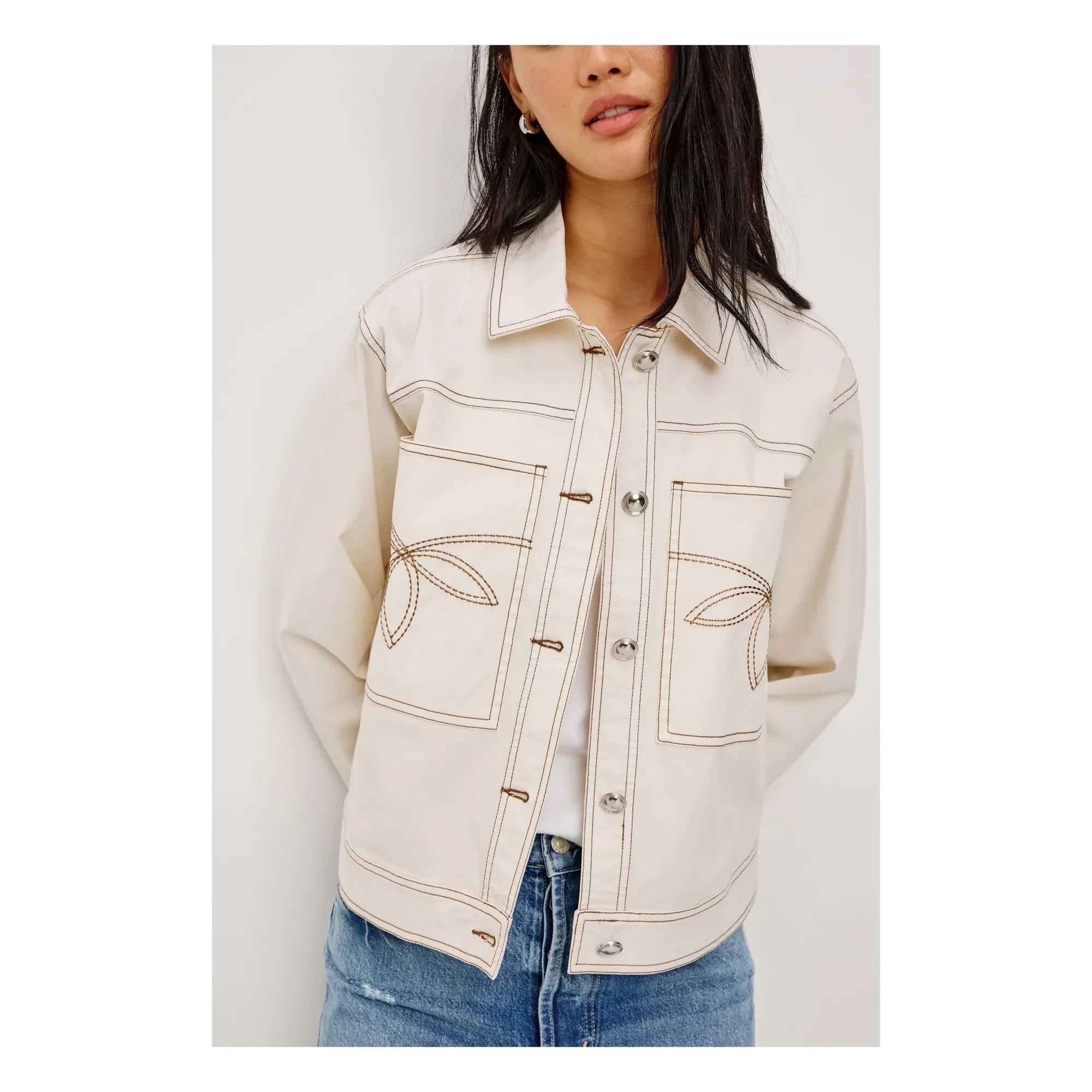 Rails - Briggs Bestickte Jacke | Elfenbein